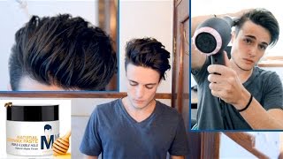 Messy Pompadour  Mens Hair Tutorial amp Hairstyle [upl. by Delila513]