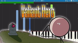 Valiant Hero  Ockeroid  Piano Tutorial  The Henry Stickmin Collection [upl. by Ariajay]