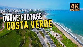 【4K】🌎 Drone Footage in quotCOSTA VERDEquot  PERÚ  LIMA  Video en Drone de la COSTA VERDE Dji mini 3 PRO [upl. by Anniken]