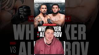 Khamzat Chimaev OUT Ikram ALISKEROV will now vs Robert Whittaker khamzatchimaev ufc ufcnews [upl. by Atila]