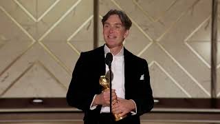 Cillian Murphy Wins Best Male Actor – Motion Picture – Drama I 81st Annual Golden Globes [upl. by Euqinomahs]