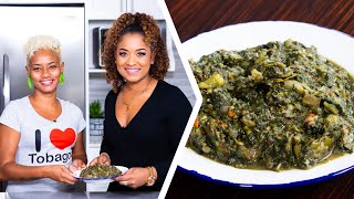 How To Make Trini Dasheen Bush Bhagi  Foodie Nation [upl. by Merrile]