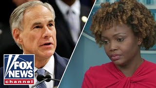 Karine JeanPierre gets fiery response from Gov Abbott She is uninformed [upl. by Atel70]