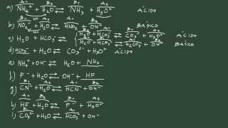 1 Ejercicio 1 ácido  base completar la reacción e indicar los ácidos y bases conjugados [upl. by Fredella259]