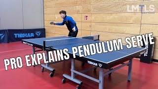 TABLE TENNIS PRO EXPLAINS THE PENDULUM SERVE  SERVICE TUTORIAL [upl. by Sublett]