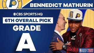 Bennedict Mathurin selected No 6 overall by the Indiana Pacers  2022 NBA Draft  CBS Sports HQ [upl. by Eidolem]