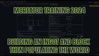 MCreator Training 2024 Making custom Ingots and Blocks [upl. by Yromem149]