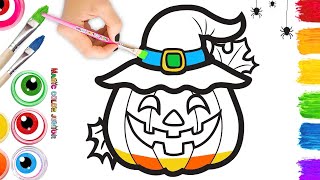 🎃How to Draw a Jack O’ Lantern Halloween Pumpkin  Easy Drawing [upl. by Nauqad]