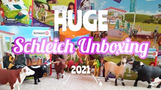 HUGE SCHLEICH 2021 UNBOXING  Schleich Horse Club Unboxing amp Review [upl. by Naiva]