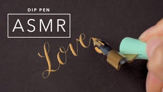 Dip Pen ASMR Luis Creations Moblique Penholder  Brause 361 Steno Blue Pumpkin Nib [upl. by Gore]