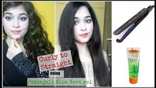 Hair Straightening using Aloe Vera Gel  Curly to Straight Hair  SunnyAndTwinkle [upl. by Paza]