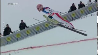 Stefan Kraft Skiflug WM Kulm 2016 2255m ORF [upl. by Eenwahs]