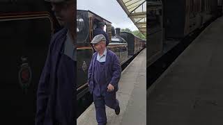 KWVR Steam Locomotive Arriving at Keighley Station 4k [upl. by Guttery41]