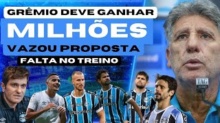 GRÊMIO DEVE GANHAR MILHÕES  VAZOU PROPOSTA ALTA POR JOGADOR  ELE FALTOU TREINO  REFORÇOS CASEIROS [upl. by Evelinn]