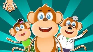 Five Little Monkeys Jumping on The Bed 🐵🐵🐵🐵🐵  Nursery Rhyme with Lyrics  5 Little Monkeys Song [upl. by Alset832]