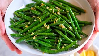 Garlic Butter Sautéed Green Beans Recipe [upl. by Ardme]