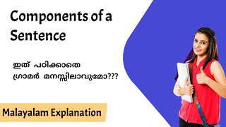 Components of a sentenceSubjectVerbObjectEnglish basics in malayalamMalayalam Tutorial [upl. by Alodi]