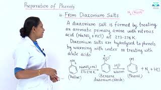 CHEMISTRY 7 5 3 PREPARATION OF PHENOLS FROM DIAZONIUM SALTS [upl. by Otrebogir]