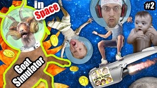 GOAT ON FIRE 🔥 FGTEEV Shawn Chase and Duddy play GOAT SIMULATOR in SPACE HA HA HA HA HA Part 2 [upl. by Yodlem]