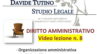 Diritto Amministrativo Video lezione n8  Organizzazione amministrativa  i pubblici uffici [upl. by Clute]