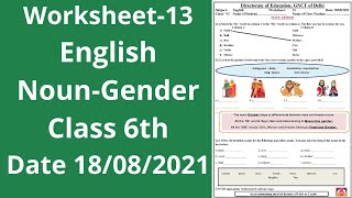 Worksheet 13 English class 6 18821  English class 6  English worksheet 13 [upl. by Idonah]