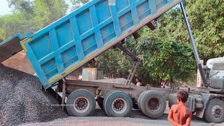 16 Wheeler 4825 BS6 Tipper Video  Tata Motors Signa 16 Wheeler Hywa Truck Unloading Video [upl. by Akital]