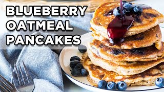 Fluffy Blueberry Oatmeal Pancakes  Healthy Pancake Recipes by MOMables [upl. by Ahon60]