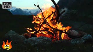 Crackling Mountain Campfire with Relaxing River Wind and Fire Sounds HD [upl. by Seagrave]