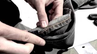 Spijkerbroek  Jeans inkorten zonder flap stappenplan [upl. by Akinaj]