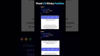 fixed header vs sticky header position in css html css webdesign webdevelopment shortsfeed [upl. by Yankee]