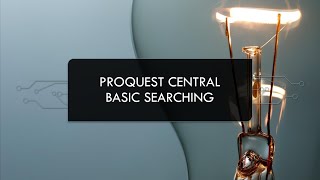 ProQuest Central Basic Searching [upl. by Adraynek719]