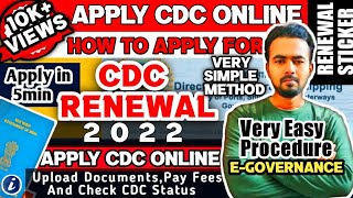 HOW TO APPLY FOR CDC RENEWAL  CDC REPLACEMENT  CDC RENEWAL PROCEDURE 2022  CDC RENEWAL STICKER [upl. by Enytsirhc396]