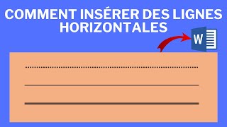 insérer une ligne horizontale dans microsoft word  ligne horizontale dans un document word [upl. by Gargan]