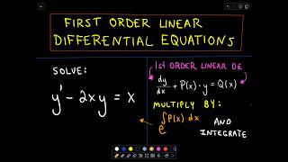 ❖ First Order Linear Differential Equations ❖ [upl. by Harbard]