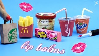 DIY Lip Balm Easy 5 Miniature StarbucksSodaMcDonalds amp Bubblegum Lip Gloss DIYsLip Balm How To [upl. by Ekeiram]