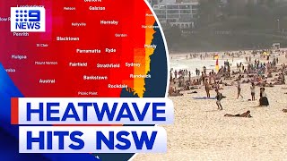 Twenty schools shut as heatwave raises bushfire risk in NSW  9 News Australia [upl. by Mcnutt]