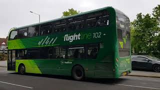 Bus Spotting at Coney Green Flightline Enviro400 MMC PS64 OXF Route 102 High Wycombe to Heathrow [upl. by Elvie]