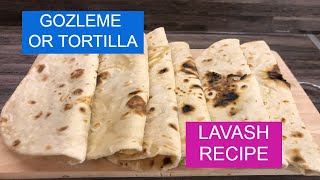 Easy Lavash Gozleme Recipe with 3 Ingredients Water Flour and Salt  Flat Bread Recipe [upl. by Philoo37]