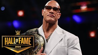 The Rock receives the Peoples Championship from Lonnie Ali 2024 WWE Hall of Fame highlights [upl. by Chalmer]