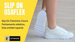 Tênis Feminino Usaflex Slipon Casual Couro Am01002 Branco [upl. by Drarreg]