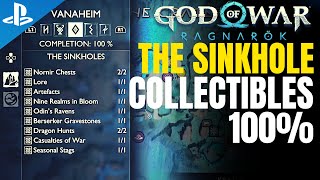 The Sinkholes Collectibles 100 Artefact Undiscovered Nornir Dragons  God of War Ragnarok [upl. by Netsyrc]