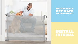 Retractable Pet Gate Within Opening  Install Tutorial  Carlson Pet Products [upl. by Yrelav]