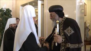 Orthodox Patriarch of Moscow receives Coptic Pope [upl. by Luoar174]