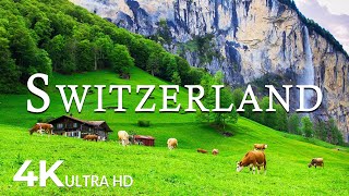 FLYING OVER SWITZERLAND 4K UHD  Soothing Music Along With Beautiful Nature Video  4K Video UHD [upl. by Aicercul]