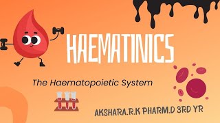 HAEMATINICS 🩸Pharmacology Pharmd📚 [upl. by Nicki]