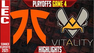 FNC vs VIT Highlights Game 4  LEC Playoffs Summer 2021 Round 1  Fnatic vs Vitality G4 [upl. by Daniels185]