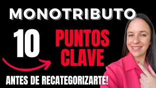 RECATEGORIZACIÓN MONOTRIBUTO 2024 ​💥 👀​​ ¡MIRÁ este video ANTES de MODIFICAR la CATEGORÍA [upl. by Iuqcaj]