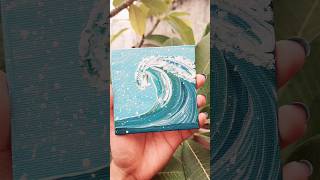 210 Easy Canvas Wave Painting Idea🌊art painting youtubeshorts [upl. by Aryamo]