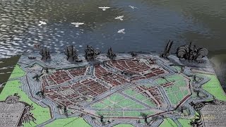 400 Jahre Emder Wall Emden 1616 animierte Landkarte Stadtplan animated medieval seeaport city map [upl. by Eseneg687]