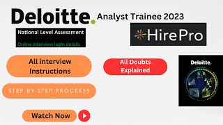 Deloitte NLA Interview Process  Analyst Trainee 2023  Step By Step Explained  HirePro [upl. by Siurad]